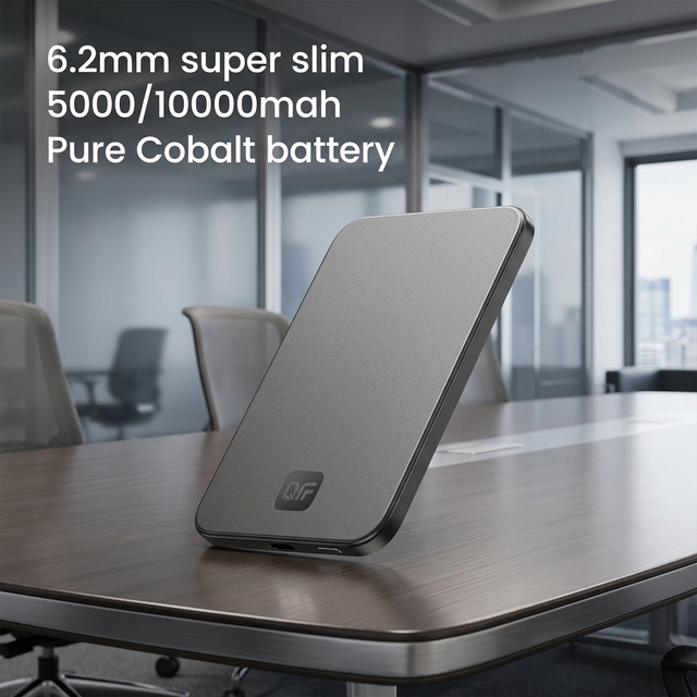 6mm Thick Super Slim 5000mah Magnetic Power Bank Pure Cobalt Battery  Wireless Power Bank 5000mah 10000mah OEM logo