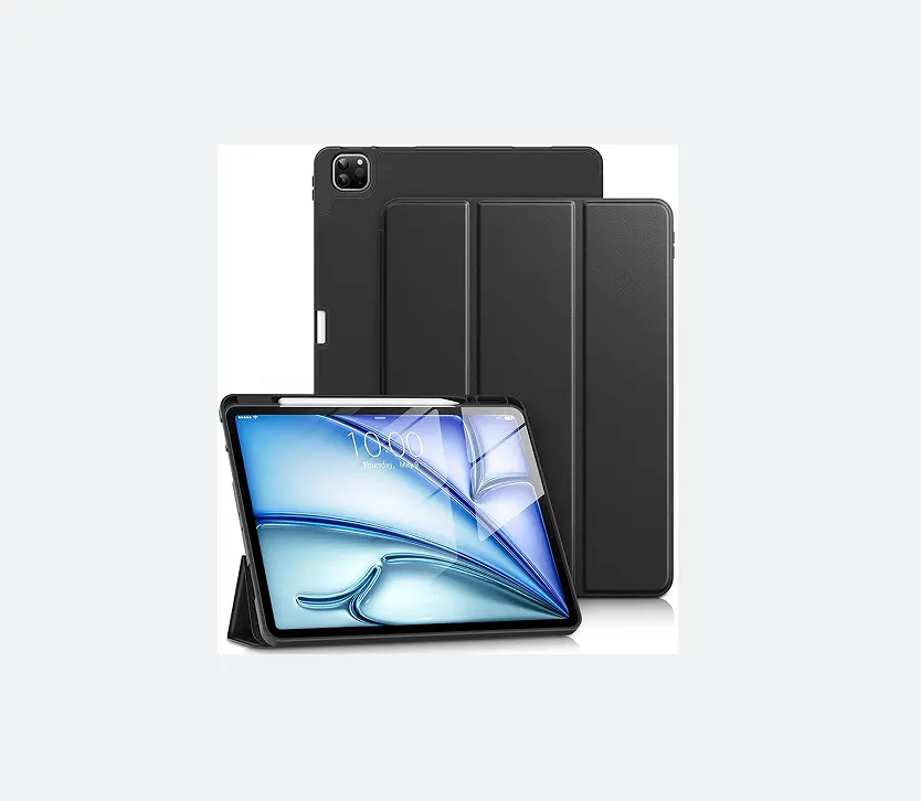 für iPad Air 13-Zoll-Hülle M2 2024, für iPad Pro 12,9 Zoll Hülle Smart Slim Dreifach-Ständer Soft-Hülle für iPad Air 13"