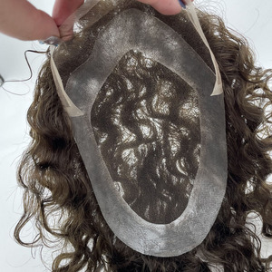 Hollywood <b>Mens</b> Bleached Knots Natural Wave Human Hair <b>Wigs</b> Male Toupee Piece Hair System Hair for Best Price Good Quality#2 - Product Image 3