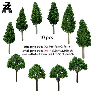 10 cái mỗi túi phong cách khác nhau của quy mô 1/87 thu nhỏ cây nhựa đào tạo đường sắt cảnh quan kiến trúc mô phỏng nhà máy - Product Image 2