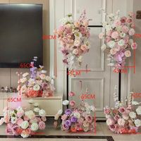 Composition florale artificielle rose et blanc, perles suspendues, pour décoration de plafond, toile de fond de mariage, décoration de table, cérémonie, événement, fête, vente en gros