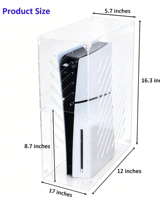 Housse anti-poussière transparente en acrylique PS5, étui de protection ventilé pour console de jeu et usage domestique