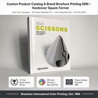 Impresión de Catálogos de Productos con Tapa Dura Personalizada, Papel de Arte, Índice con Pestañas, Cubierta Neón, Impresión Offset a Todo Color, Formato Cuadrado