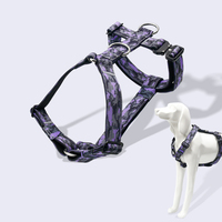 Harnais de sécurité pour chien léger, luxueux, simple et tendance, à dégagement rapide, réglable, sans traction, boucle en plastique, nylon, grande taille