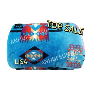 Manta de lana <span class=keywords><strong>azteca</strong></span> gris tamaño King del sudoeste más vendida, manta de franela geométrica mexicana de tacto suave para ventas al por mayor - Product Image 3