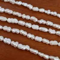Perle naturelle d'eau douce de couleur blanche en forme de gourde baroque irrégulière pour collier bracelet