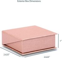 Boîte rigide en soie rose mat, format mini, pour boucles d'oreilles, bagues, bijoux délicats, emballage cadeau