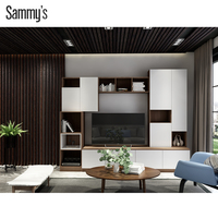 Meuble TV moderne en bois avec portes shaker et grande capacité pour salon, mobilier de luxe