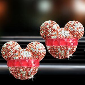 Tête de dessin animé créatif pince à parfum pour évent de voiture avec strass solide intérieur voiture climatisation suspendu décoration ornement - Product Image 4