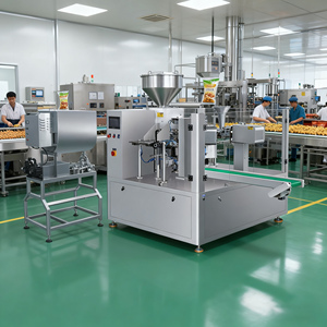 Machine de remplissage automatique de sachets préformés avec mini-peseuse pour granulés (levure, sucre granulé, café) en sachets triangulaires - Product Image 3