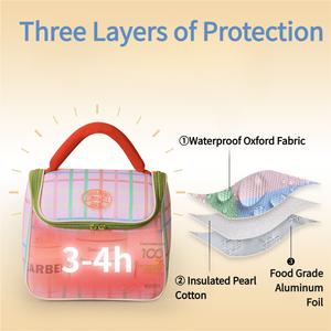 <span class=keywords><strong>Sac</strong></span> à lunch imprimé isotherme <span class=keywords><strong>Bento</strong></span> Tote Bag pour étudiants Office Workers Boîte à lunch en aluminium épaissi nouvel arrivage - Product Image 4