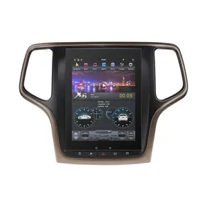 Para Jeep Grand Cherokee 2014-2018 Estilo Tesla Grande Tela Sensível Ao Toque Ouro Jogador Multimídia Do Carro GPS DVD Rádio Unidade Principal De Áudio