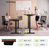 Cadre de bureau de table réglable en hauteur bureau à domicile à moteur unique moderne bureau debout d'ordinateur ergonomique