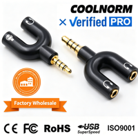 Adaptateur en U, double prise casque 3,5 mm, câbles audio PVC, séparateur de microphone, connecteur pivotant 2 en 1, convertisseur audio pour ordinateur