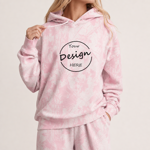 Conjuntos Deportivos de 2 Piezas para Mujer, Personalizados por el Fabricante, 100% Algodón, Sudadera con Capucha Estampada Extra Grande y Pantalones Deportivos - Product Image 3