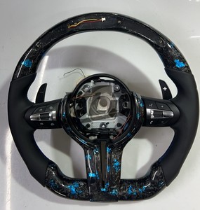 Volante Deportivo YLD de Media Piel y Fibra de Carbono para <span class=keywords><strong>BMW</strong></span> M3 M4 F80 F82 E90 E91 E60 X5 F15 X6 F16 F10 F30 F32 F36 <span class=keywords><strong>F60</strong></span> - Product Image 1
