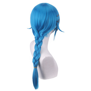 Parrucca Cosplay di Alta Qualità Ainizi Blu Lago a Treccia Singola per Adolescenti, Jinx da Arcane: League of Legends - Product Image 5