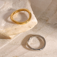 Bague ouverte en acier inoxydable doré et argenté Gaovo pour femmes, bijoux géométriques minimalistes, résistants à l'eau, hypoallergéniques