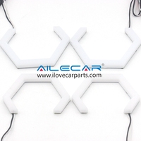 Feux de jour LED hexagonaux T7-X 80MM, feux de jour à LED, yeux d'ange, lumière blanche laiteuse, lumière en coton, 12V, décoration de voiture, état neuf