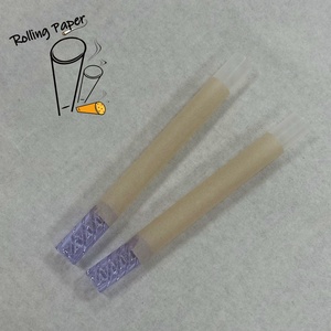 Customized OEM 109MM98MM84MM unbleached/bleached rice <b>paper</b> smoking <b>paper</b> tube with 10 * 30 purple spiral glass mouth - Product Image 3