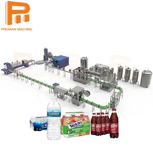Fabriek Directe Automatische Drank Maken Glas Pet Ronde Fles Sap Water Vullen Botteling Capping Machine