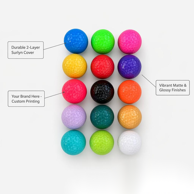 Ready to Ship Colorful Practice Golf Ball Clearance Stock 2-Layer Tournament Grade Golf Ball Bulk Wholesale Low Price