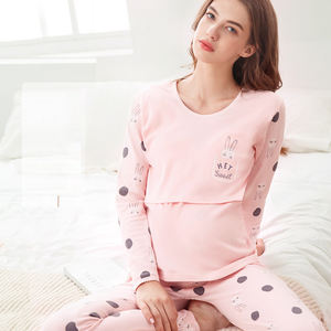 Conjunto de pijamas de maternidad de primavera, <span class=keywords><strong>ropa</strong></span> de dormir de <span class=keywords><strong>lactancia</strong></span>, <span class=keywords><strong>ropa</strong></span> de <span class=keywords><strong>posparto</strong></span>, <span class=keywords><strong>ropa</strong></span> de salón para embarazadas, envío directo de algodón - Product Image 6