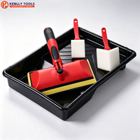 Kit de brosses plates pour peinture avec manche télescopique en acier inoxydable, ensemble de brosses de nettoyage en gros pour fabricants