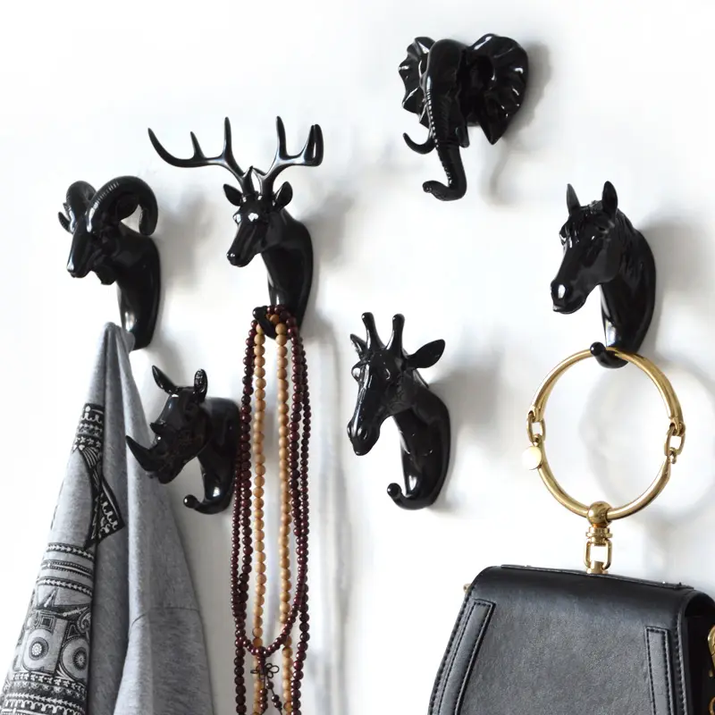 Kreative Tier dekorative Haken Kleiderbügel Schlüssel Kreative amerikanische hängende Wand Home Starke nahtlose Klebe haken