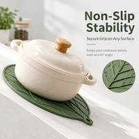 Sous-plat en silicone de qualité alimentaire en forme de feuille, résistant à la chaleur 230°C, antidérapant, pour table à manger, four et décoration de cuisine