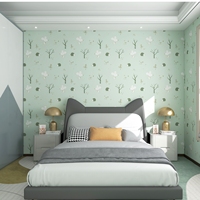 Wallpaper Modern Lucu Warna Pink untuk Kamar Tidur Anak, Tebal Anti Air, Desain Tempel Lepas, Latar Belakang Kartun
