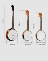 kabat 23/ 26/38 Inch 5 Strings Solid Wood Banjo Musical Instruments Nylon Strings Side Sapele