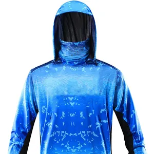 Maßge schneider ter Anti-UV-Sonnenschutz Sublimation Langarm-Fisch hemden Hoody Fishing Wear Quick Dry Fishing