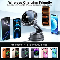 Support de chargeur de voiture sans fil rapide 15W avec éclairage ambiant RVB et fixation automatique |   Support de téléphone universel pour voiture certifié Qi