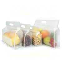 Sachet refermable personnalisé imprimé, givré, à fond plat, avec poignée, de qualité alimentaire, pour mélange de fruits secs, noix et snacks