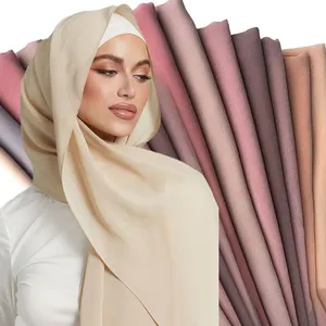 80 Couleurs En Gros Plaine Tête Wrap Foulards Borong Tudung Châles Femmes Jersey Hijab Écharpe Musulman Voile Mousseline De Soie Hijab