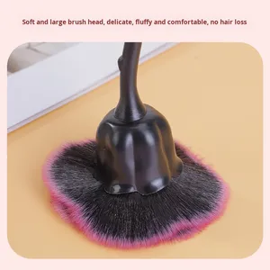 Brosse de nettoyage pour ongles 6 couleurs Rose, en plastique et nylon, avec manche électroplaqué, pour manucure - Product Image 5