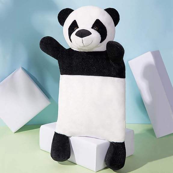 Premium Classic Rubber Hot and Cold Water Bottle with Cute Stuffed Panda Cover