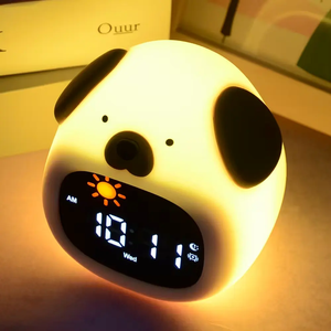 Lumières LED de chien mignon de chevet personnalisées Haut-parleurs pour enfants Wake up Sleep <span class=keywords><strong>Coach</strong></span> Smart Touch lumière naturelle lever du soleil réveil - Product Image 4