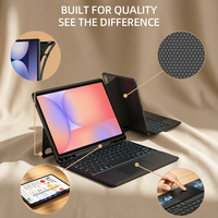 Casing Keyboard Nirkabel Magnetik Baru untuk Tab S6 Lite 10.4 inci dengan Trackpad Multifungsi RGB 7 Warna Backlit