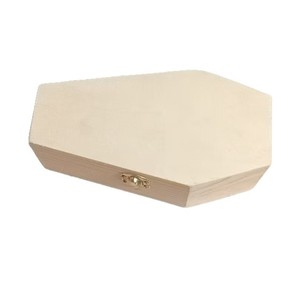 Urne funéraire en bois pour animaux de compagnie, boîte en pin, forme polygonale, boîte de rangement multifonctionnelle, boîte à bijoux, décoration de bureau, utilisation pour l'étude - Product Image 5