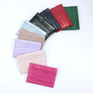 Estuche para tarjetas de identidad comercial, monedero para mujer, billetera de viaje, patrón de cocodrilo de crédito, tarjeteros de cuero Pu para hombres - Product Image 2