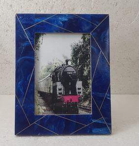 Cadre Photo en résine bleue, magnifique cadre de Photo avec Design en laiton - Product Image 5