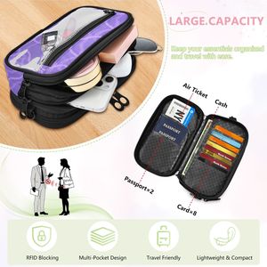 Bolsos Bandolera para Mujer con Diseño de Lei Hawaiano 3 en 1, Color Morado, de Poliéster, con Estampado Personalizado, para Chicas - Product Image 5