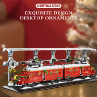 Reobrix Moc Bricks Modelo 66034, 2822 Piezas, Estación de Tren Navideña con Luz LED, Rompecabezas, Juguetes, Regalos para Niños y Niñas, Juegos de Bloques de Construcción