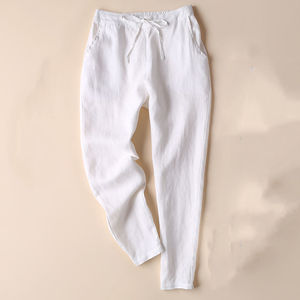 <span class=keywords><strong>Pantaloni</strong></span> Estivi da <span class=keywords><strong>Uomo</strong></span> Shinesia OEM Personalizzati, Leggeri, a Vita Media, Casual, Essenziali, Larghi, di Alta Qualità, <span class=keywords><strong>100</strong></span>% <span class=keywords><strong>Lino</strong></span> - Product Image 2