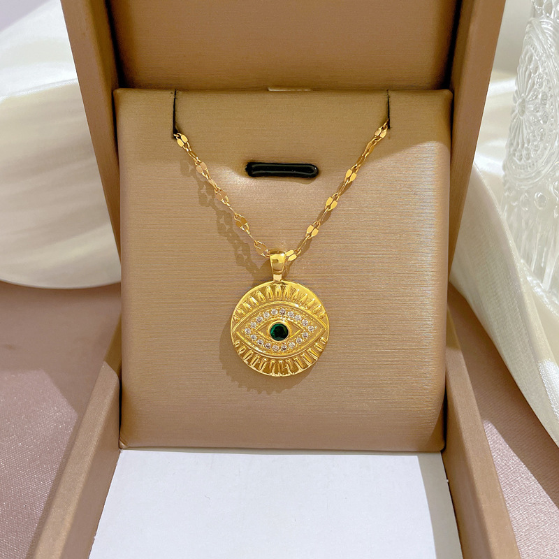 Pendentif en cuivre, chaîne en acier titane F136