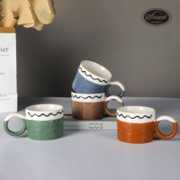 Tasse à café en céramique peinte à la main SWT, cadeau élégant pour couple, idéale pour les étudiants et le bureau à domicile, pour le thé au lait et le petit-déjeuner