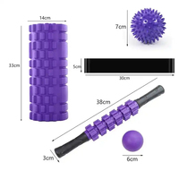 Rouleaux en mousse 6 en 1 au design personnalisé Rouleaux musculaires avec bandes de résistance Ensembles de yoga Ensemble de rouleaux en mousse de yoga