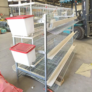Jaula Automática Tipo H de 3 Niveles y 4 Puertas para 96 Aves, 1880x1100x1730mm, Equipo de Avicultura Galvanizado con Corte Láser - Product Image 1